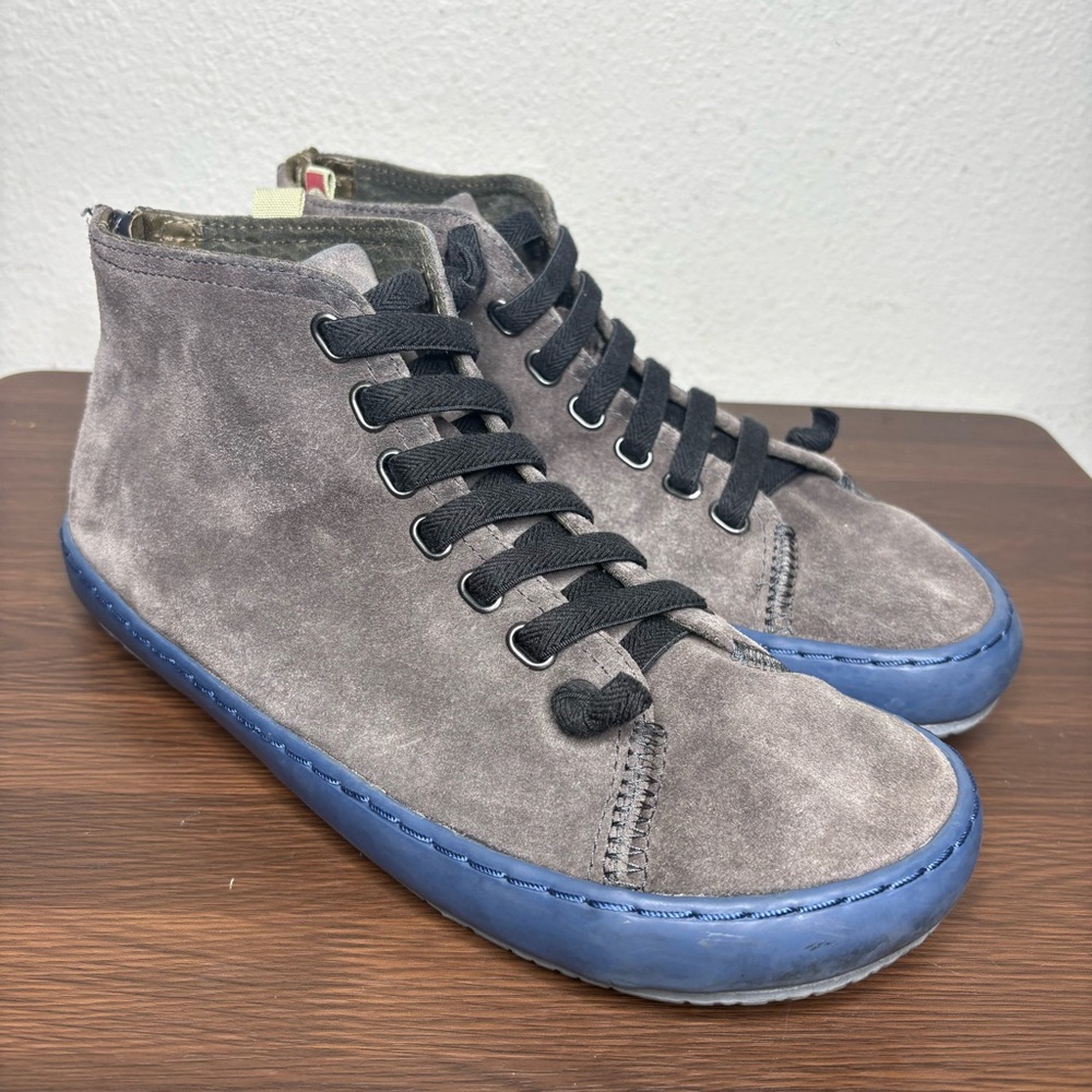 Camper Peu Pista Mens Size 9 Gray Leather Zip Ankle Boot Sneakers Discontinued